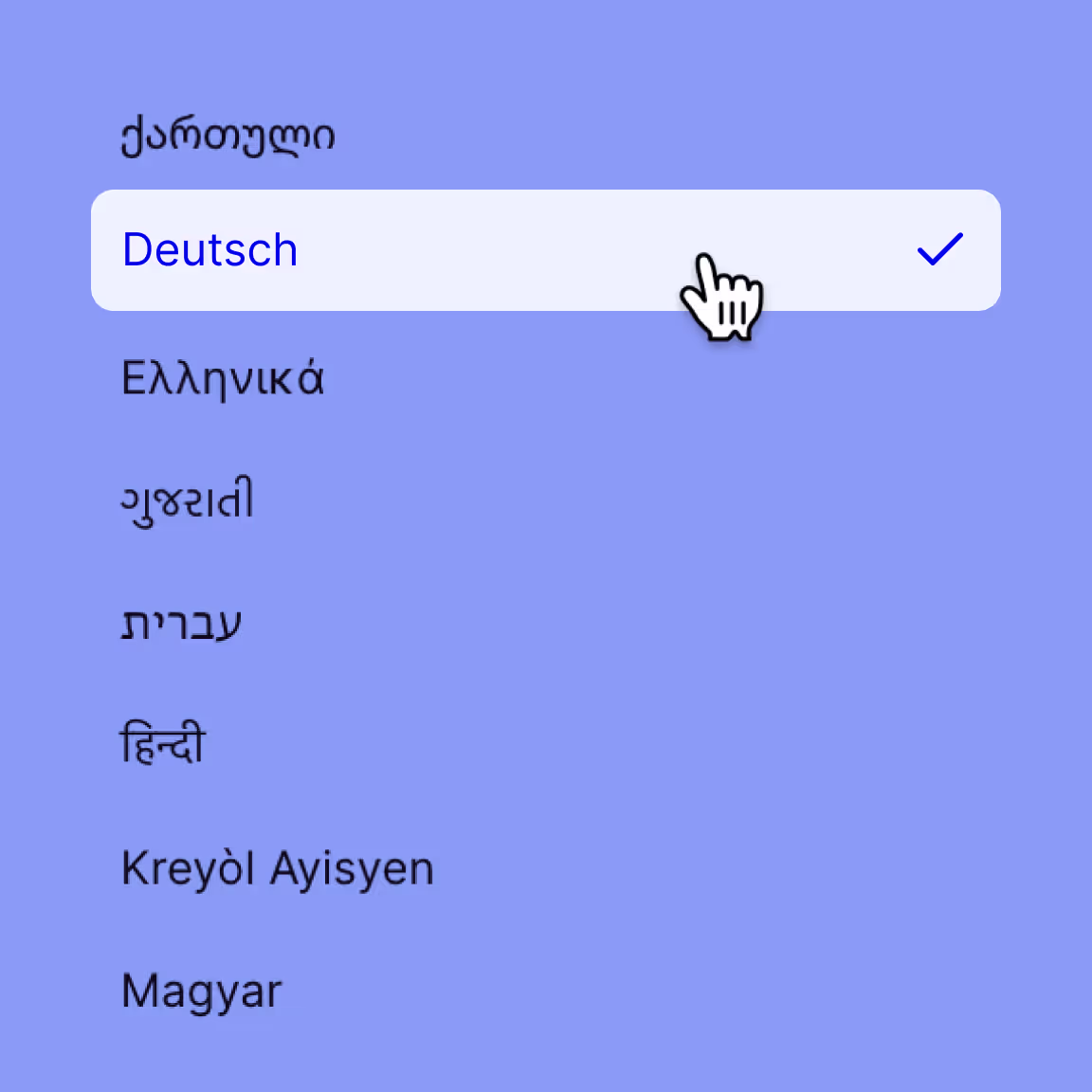 Plus AI language selector