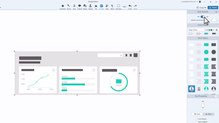 A screenshot of the Snagit app interface