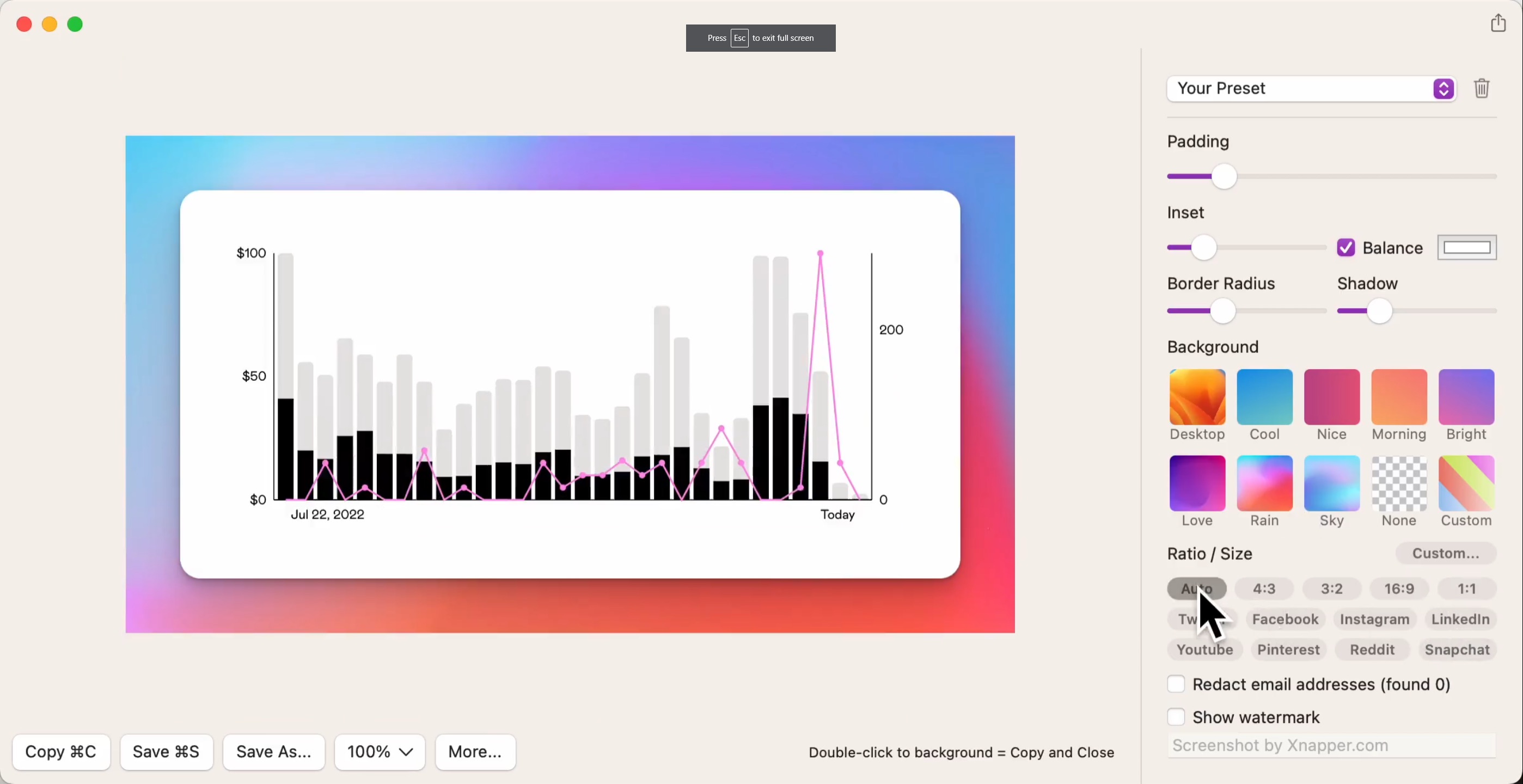 A screenshot of the Xnapper app interface