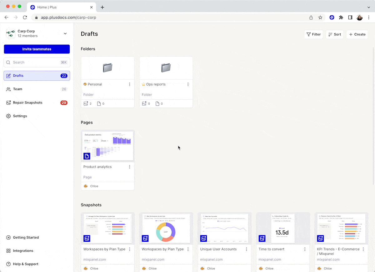 New user experience in Plus