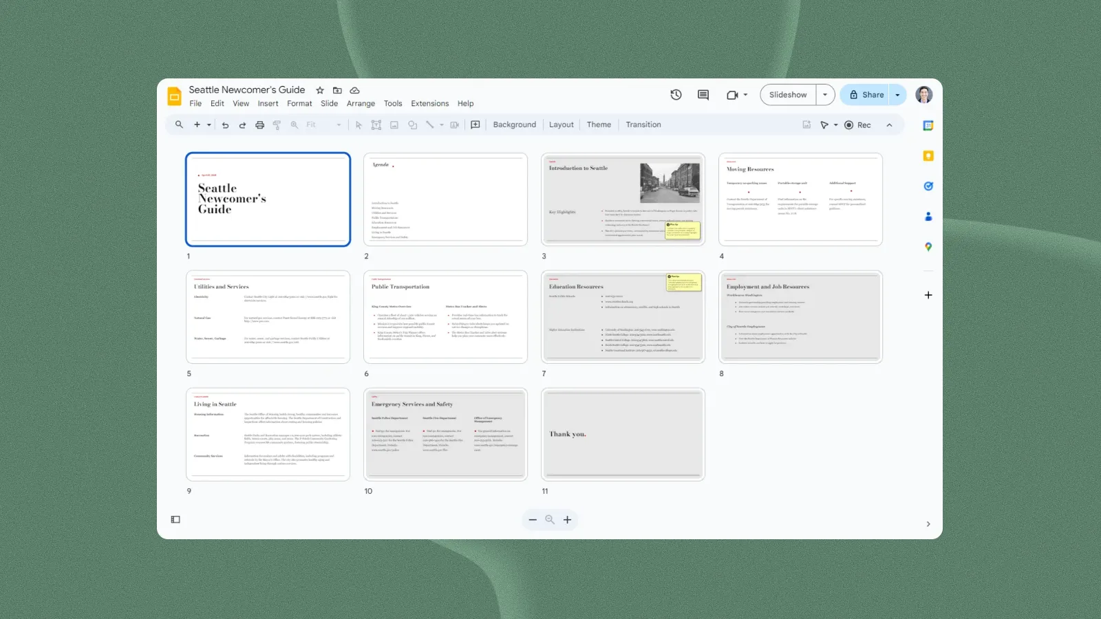 Plus AI generating a presentation