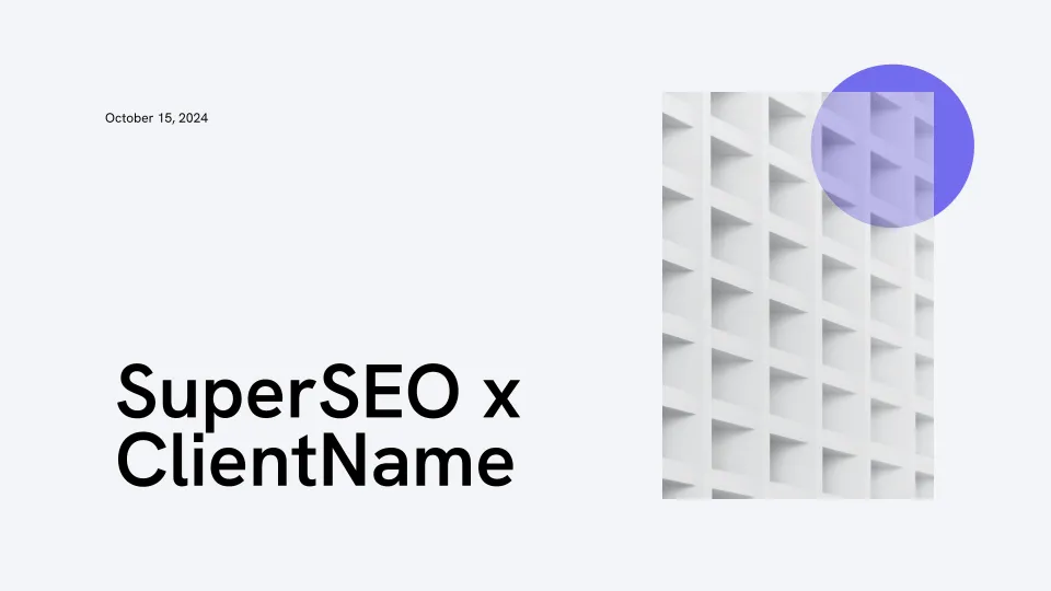 SuperSEO Agency Client Proposal example