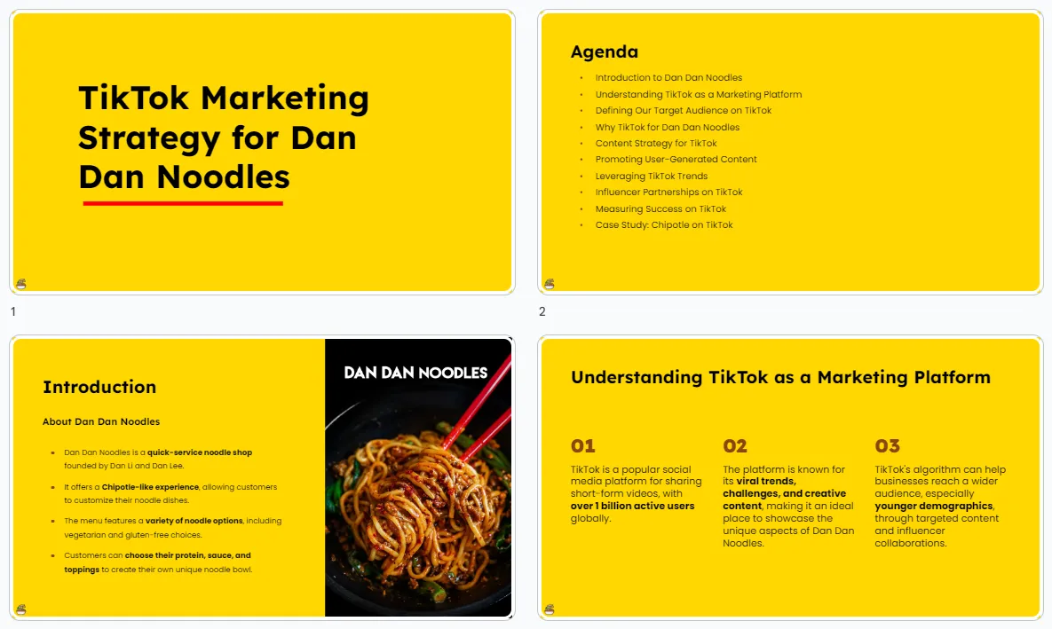 Restaurant marketing strategy example