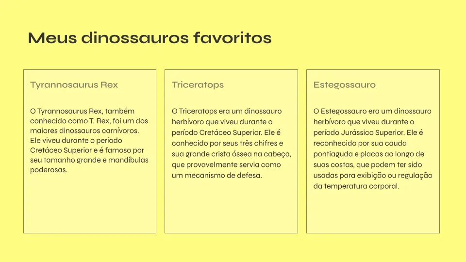 Example presentation in Portuguese