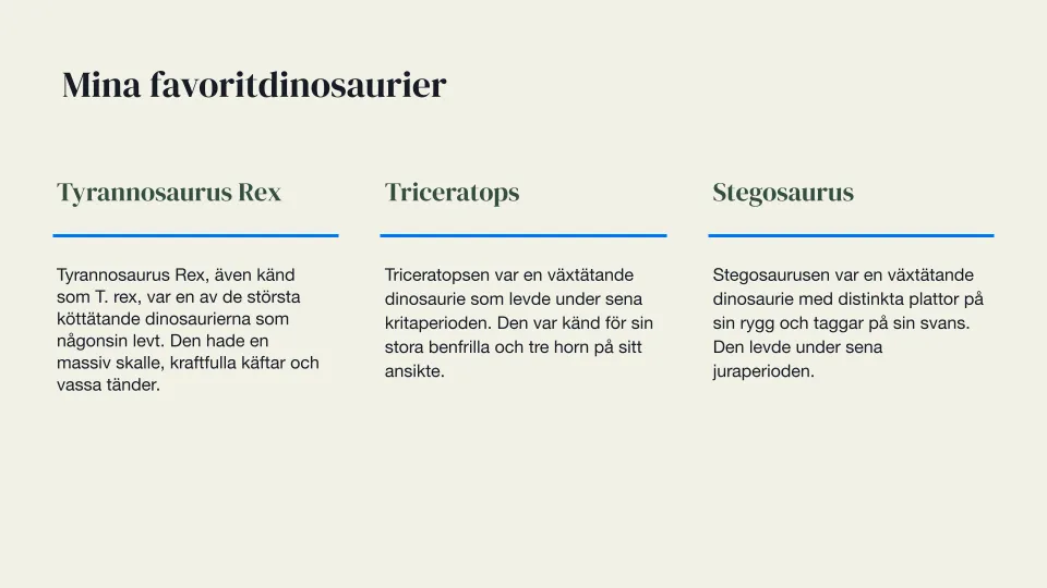 Example presentation in Swedish
