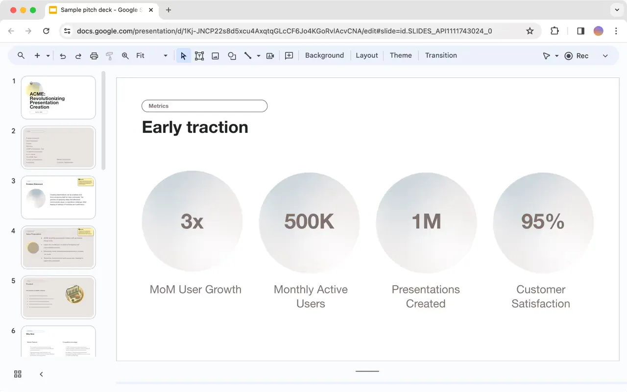 Pitch deck example