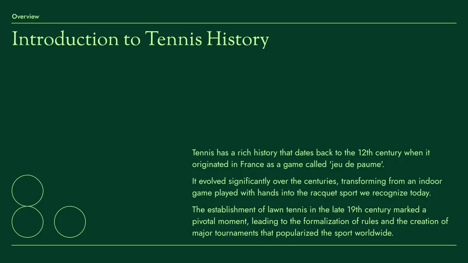 Tennis template — slide 1