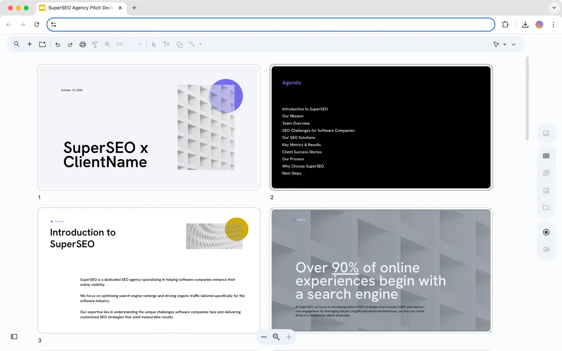 Example SEO agency client pitch