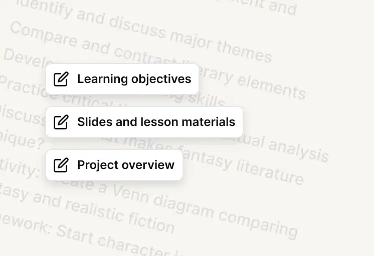 Turn lesson plans into lessons example