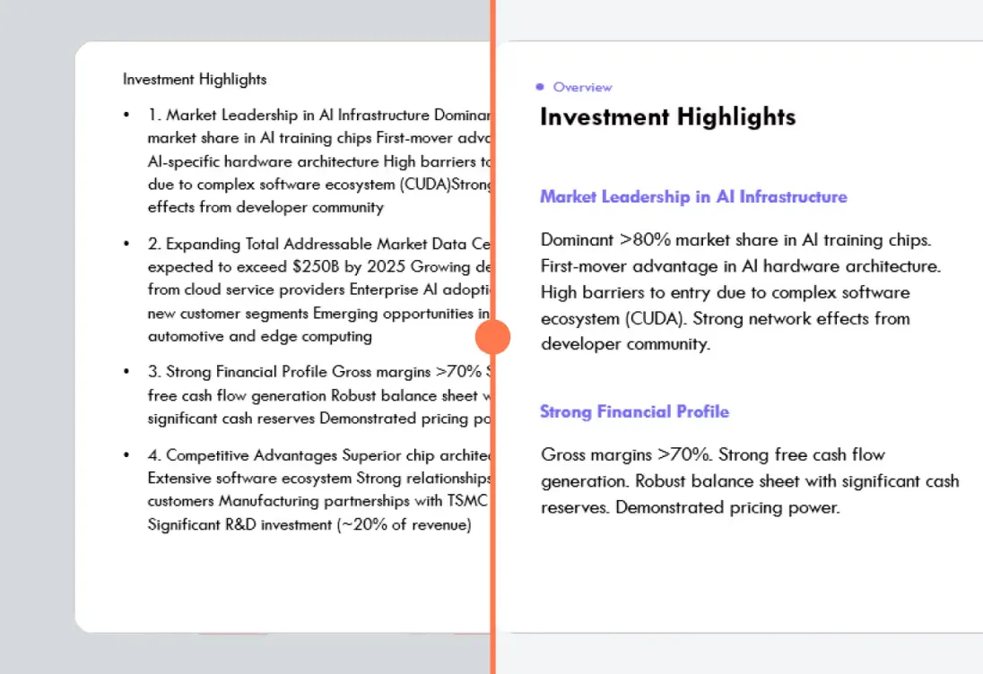 Reformat existing slides example