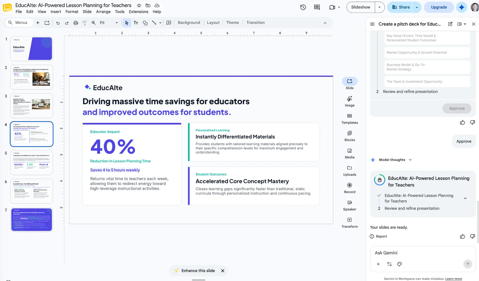 Beispielfolie von Gemini für Google Slides