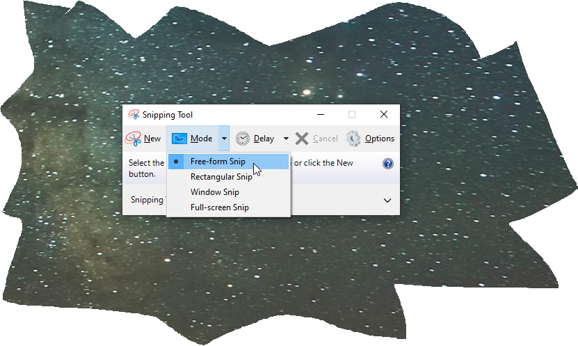A screenshot of the Windows Snipping Tool interface