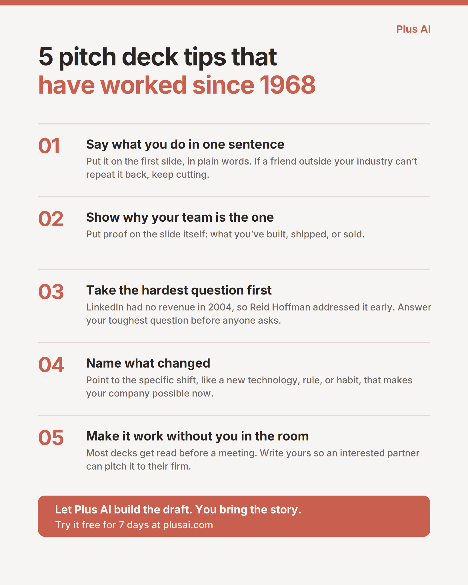 Five pitch deck tips that have worked since 1968