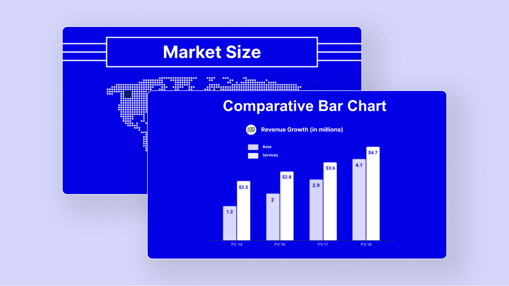Blue data visualizations template cover