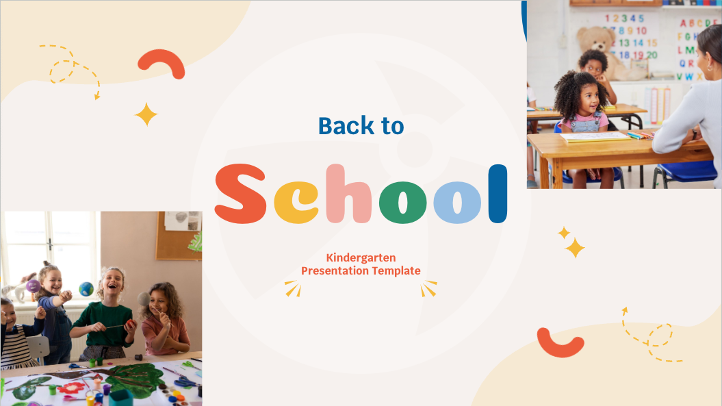 Back to school template for Kindergarten template cover