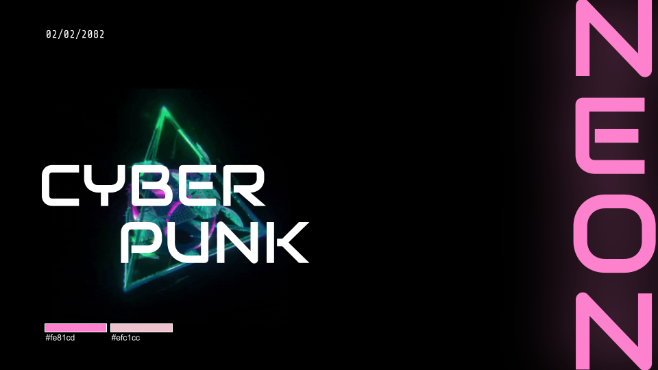 Cyberpunk neon presentation template — slide 1