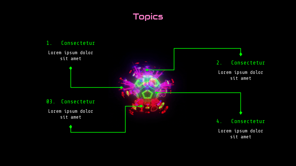 Cyberpunk neon presentation template — slide 2