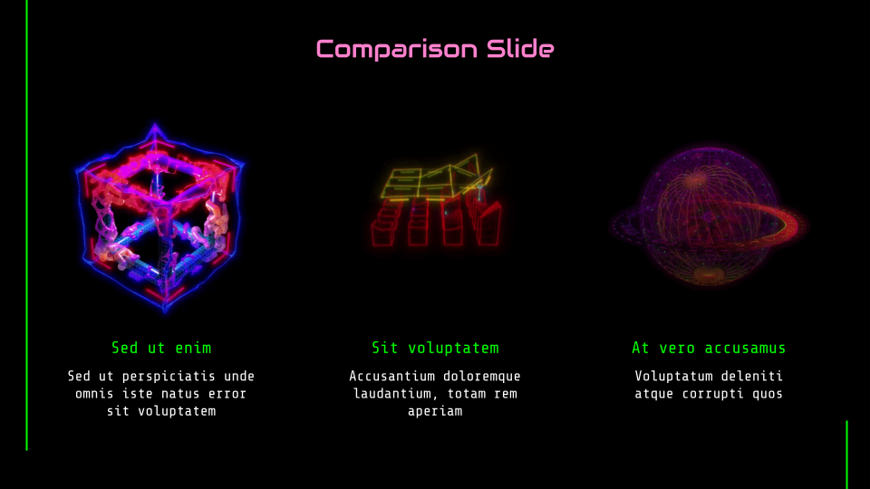 Cyberpunk neon presentation template — slide 4