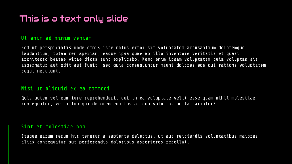 Cyberpunk neon presentation template — slide 7