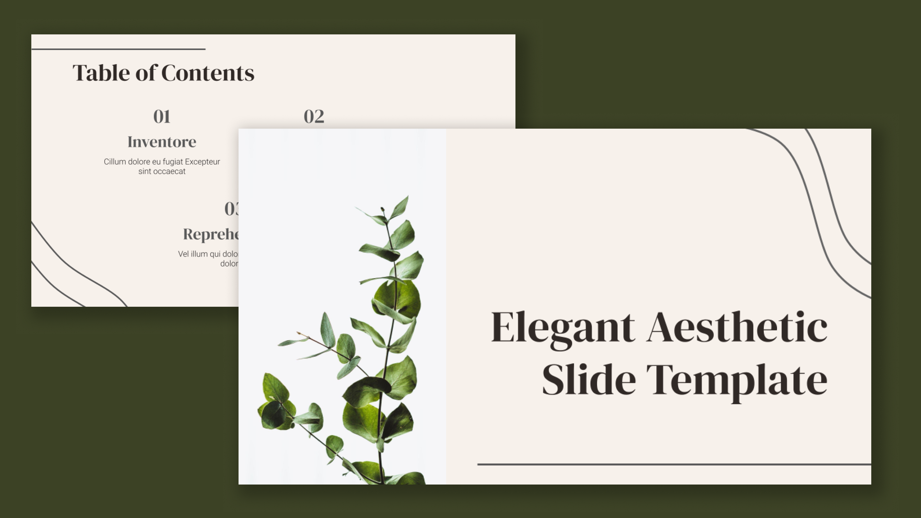 Elegant aesthetic presentation template template cover