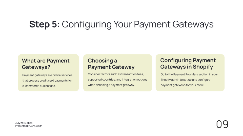 Online course template: How to set up a Shopify store — slide 10