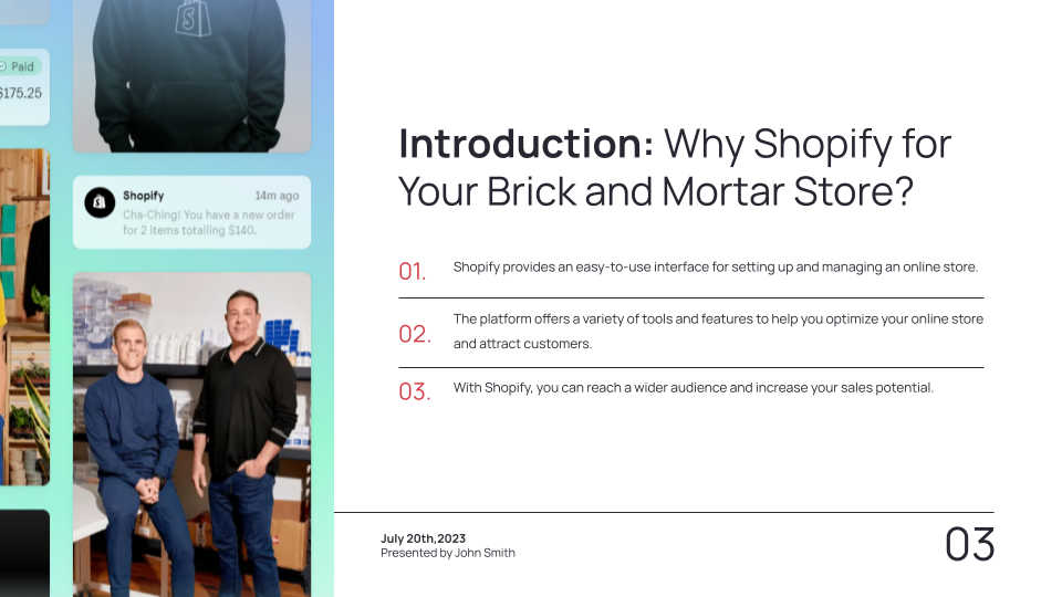 Online course template: How to set up a Shopify store — slide 3