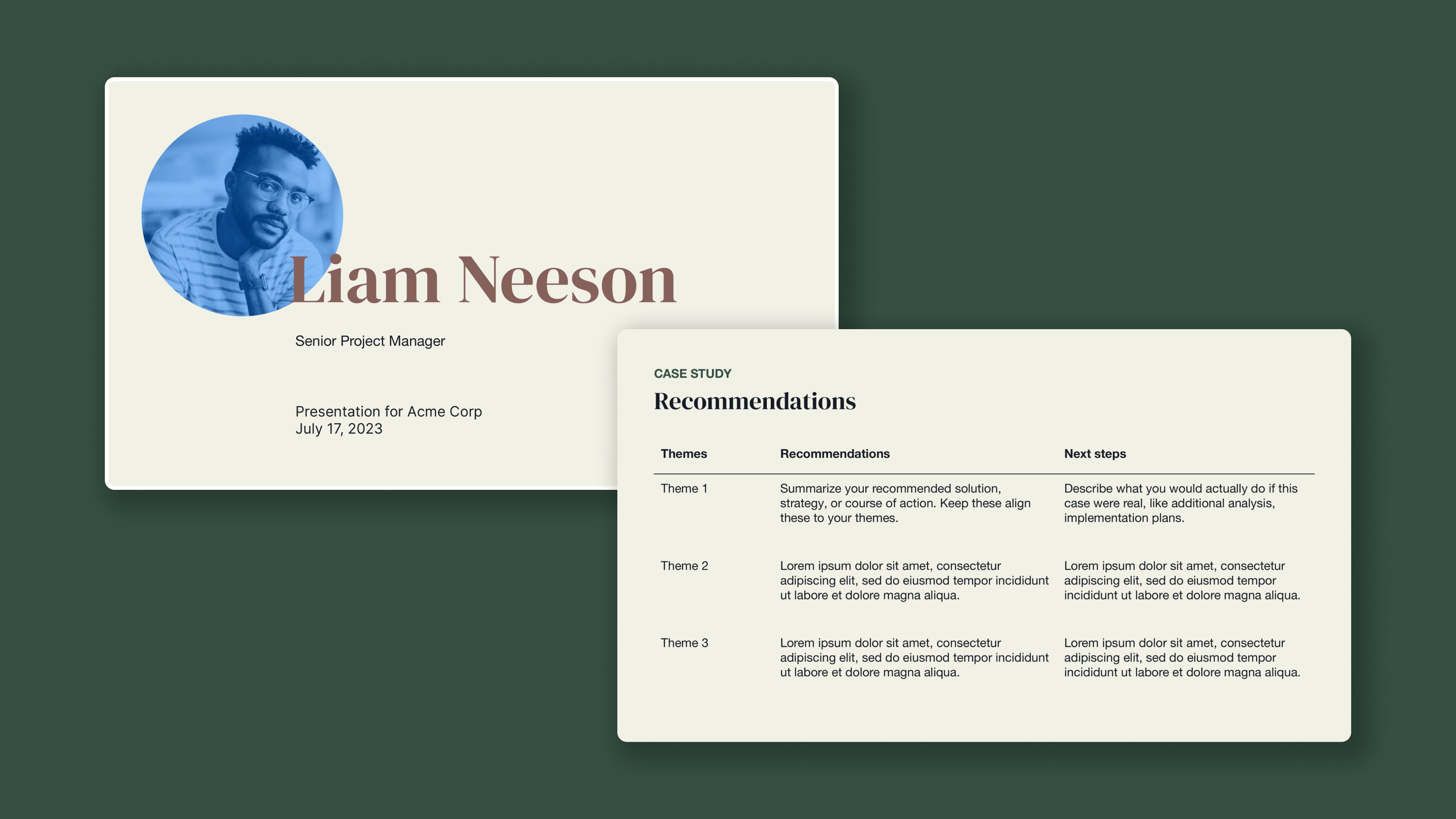 Professional Job Interview and Case Study template cover