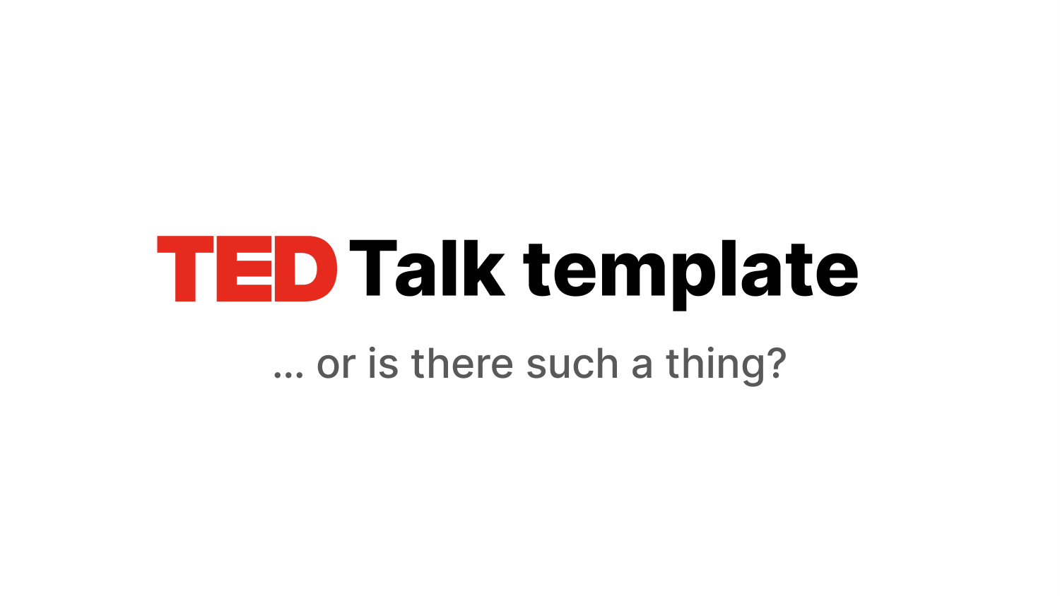 TED Talk Style Presentation Template — slide 1