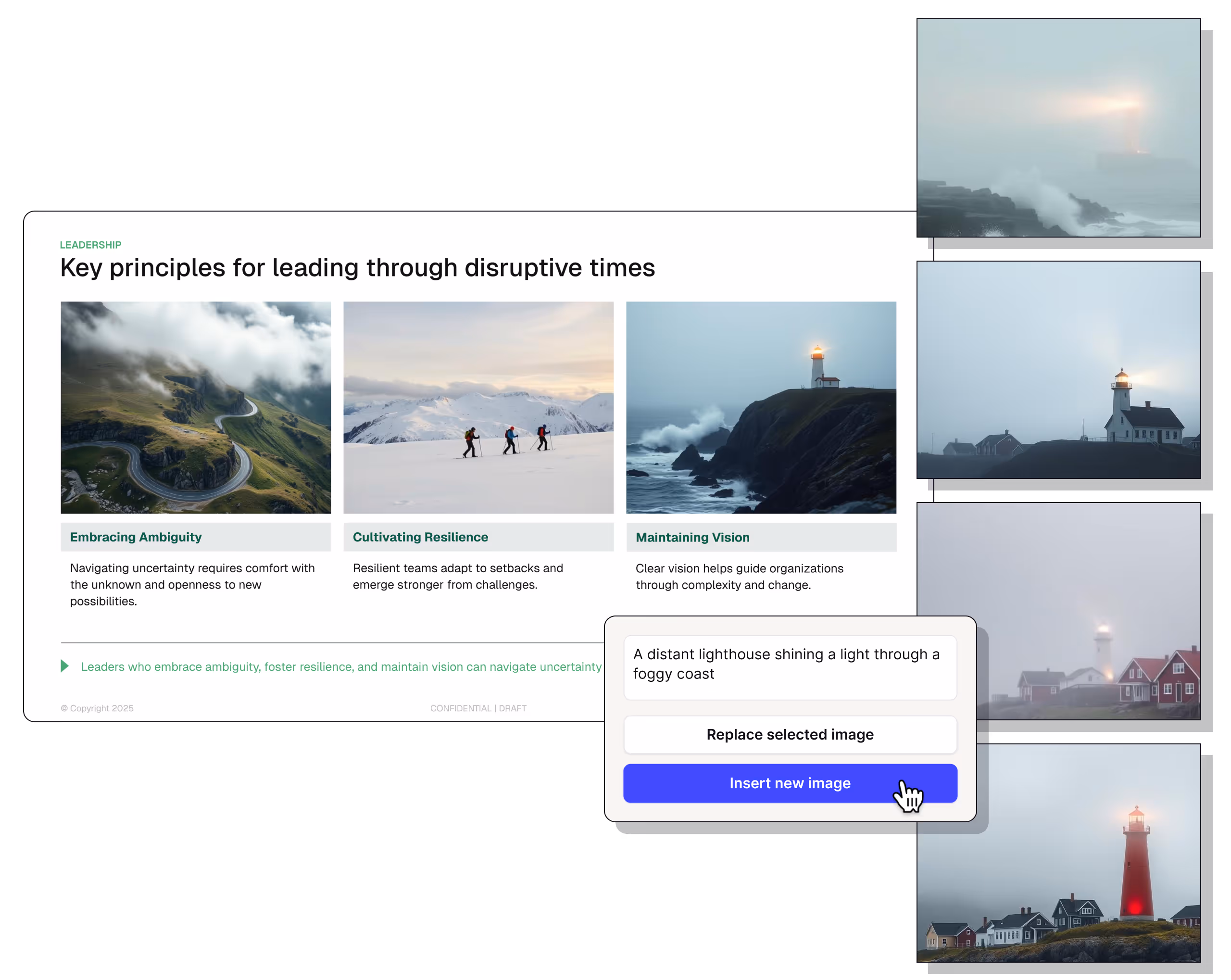 Example AI-generated image slides